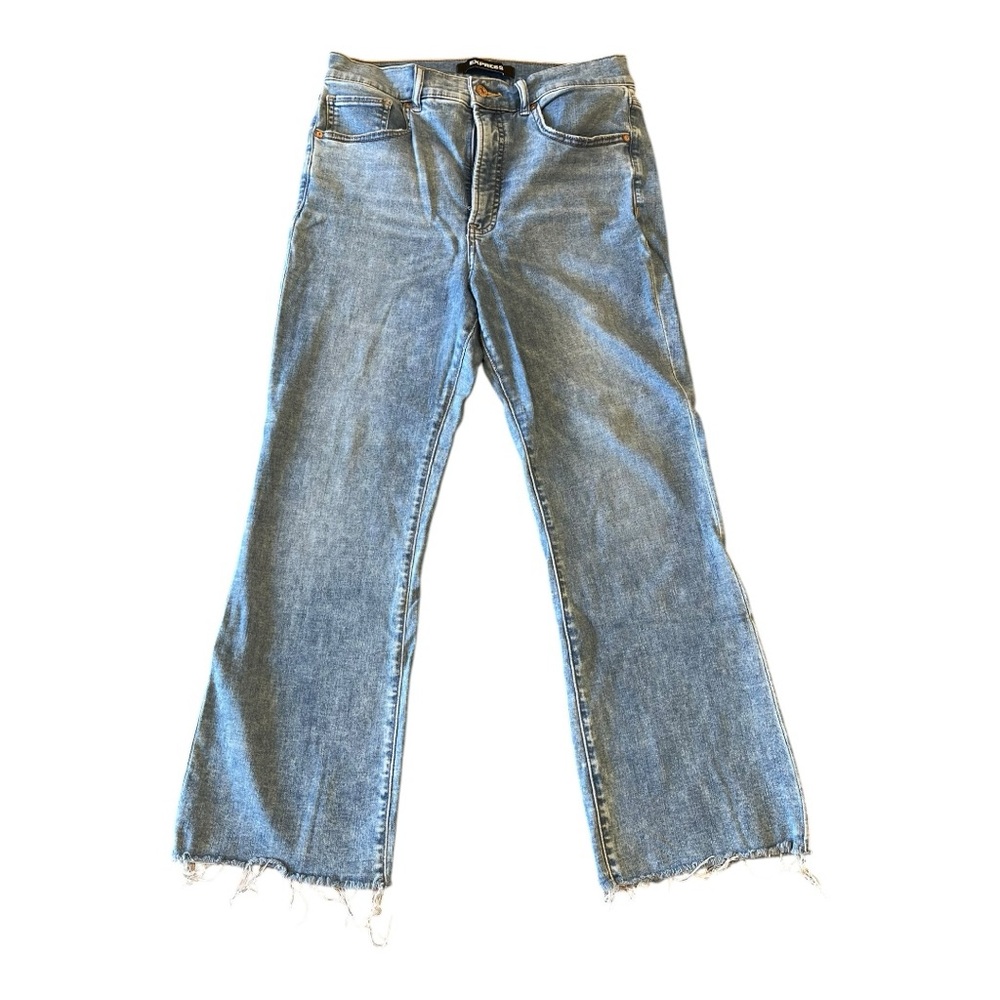 Express High Rise Cropped Flare Jeans